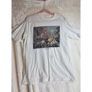 AKOO BRAND Graphic T Shirt White Short Sleeve "Have Teeth‎ Will Bite" Hyenas